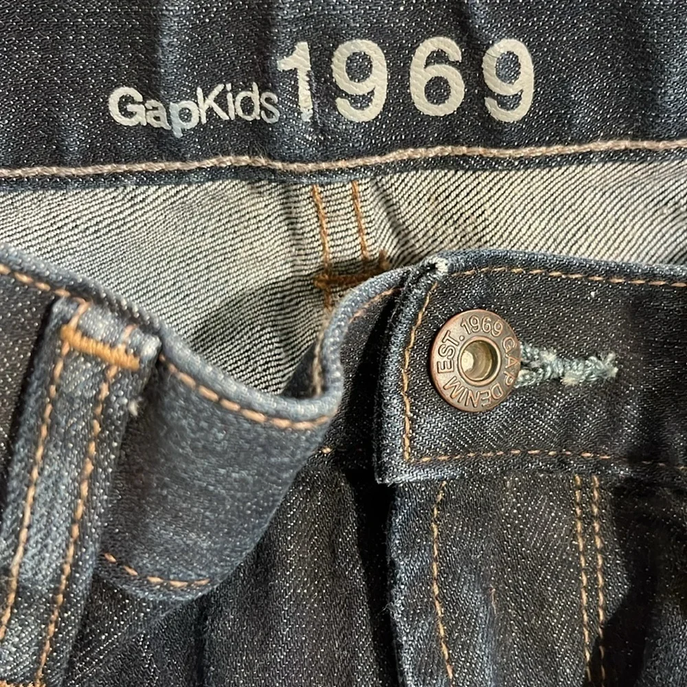 GAP KIDS Youth Boys 16 Husky Skinny Fit Jeans Dark Wash Adjustable Waist